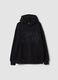 Black cotton-blend hoodie with embossed print_0