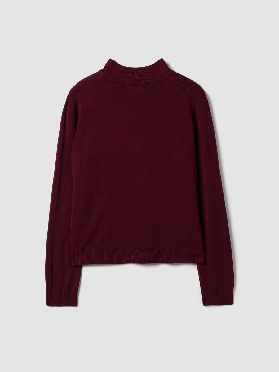 Purple long-sleeved top with high neck, regular fit_6