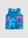 Blue organic cotton tank top with tropical print_0