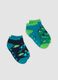 2-pack of green anti-slip socks in stretchy organic cotton with dinosaur print_0