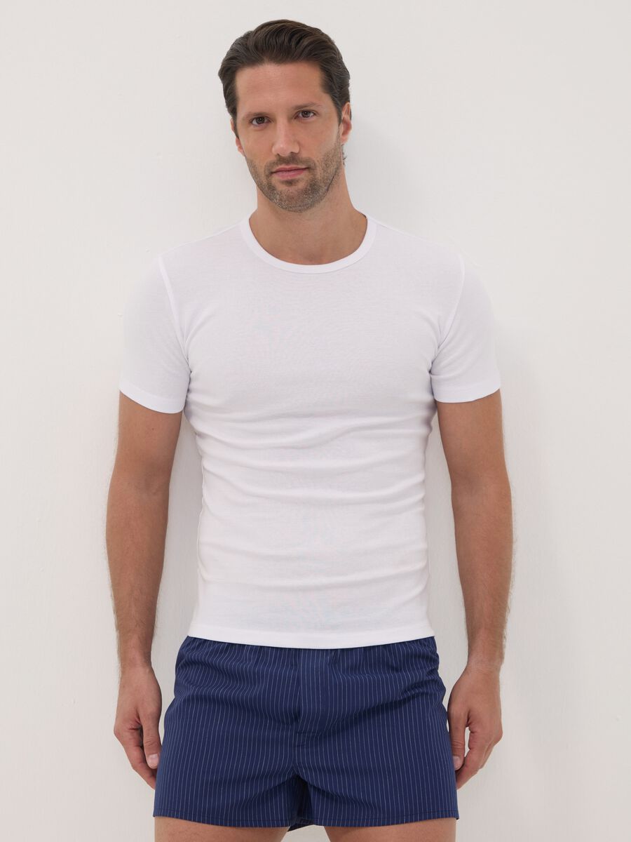 2-pack white crew-neck T-shirts in pure organic cotton, regular fit_0