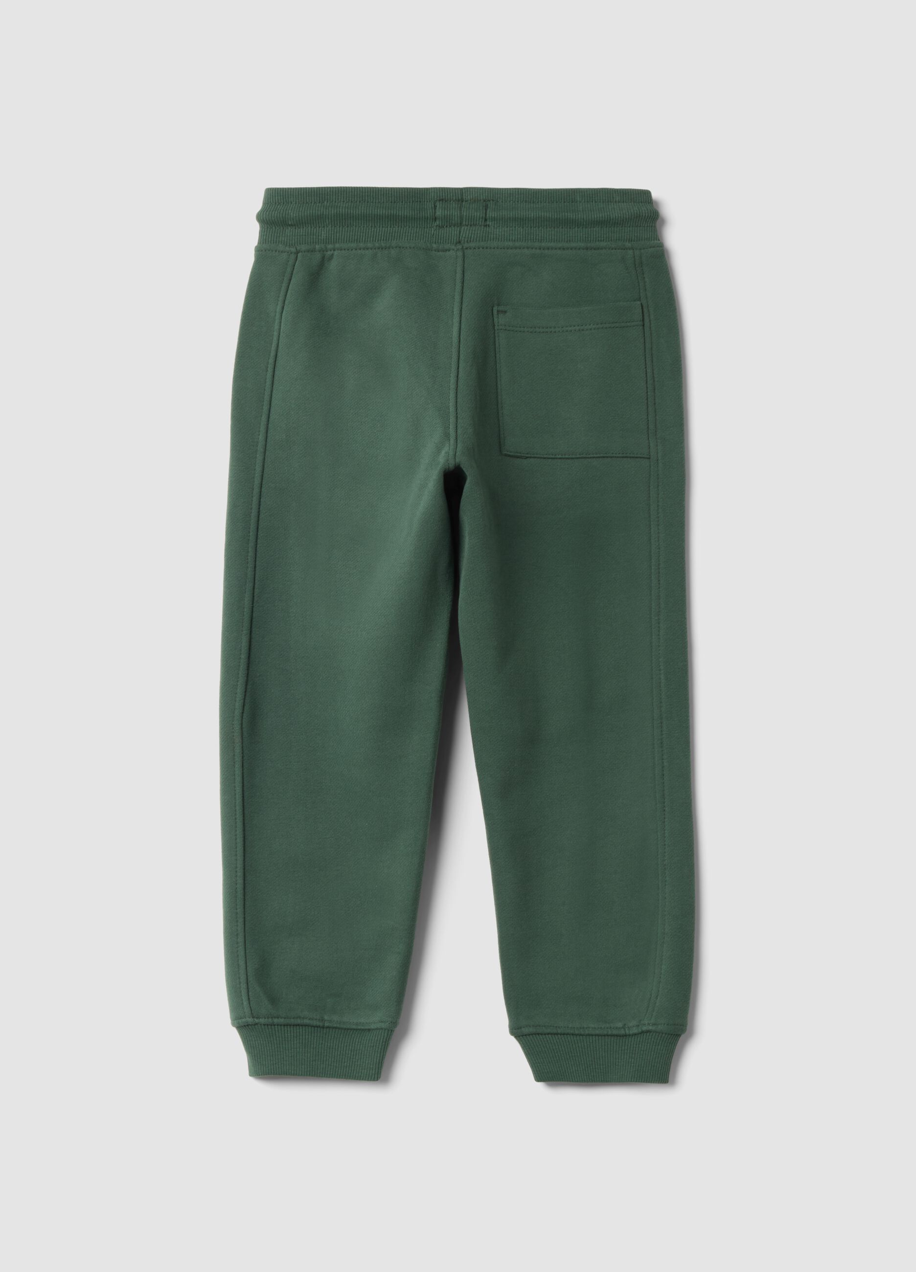 Pantaloni jogger verdi in puro cotone organico relaxed fit