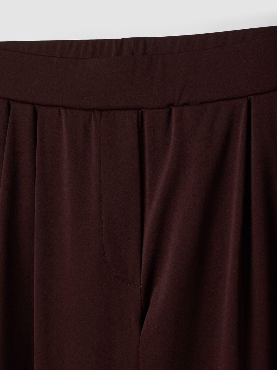 Pantaloni Easy Dry marroni in tessuto elasticizzato wide leg ALTAVIA STUDIO_7