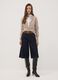 Beige stretch wool crew-neck cardigan, regular fit_1