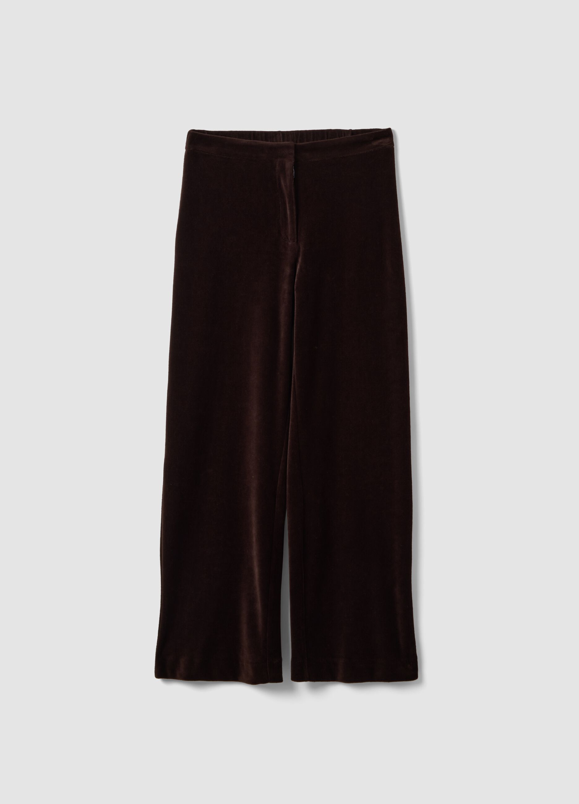 Pantaloni formali marroni in misto cotone regular fit