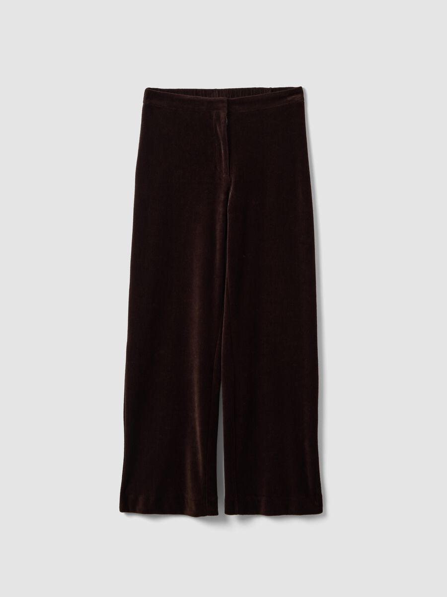 Brown cotton-blend regular-fit tailored trousers_0