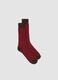Red short socks in stretch wool and silk_0