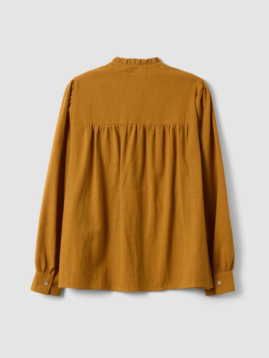 Orange pure cotton shirt with embroidery_6
