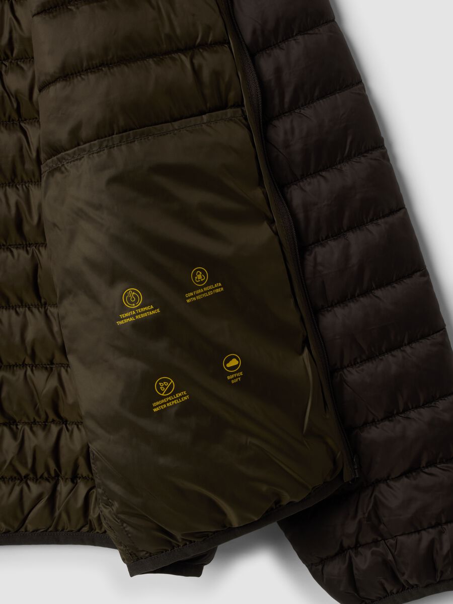 جاكيت Ultralight مبطّن باللون البني بقصّة عادية مع سحّاب_5