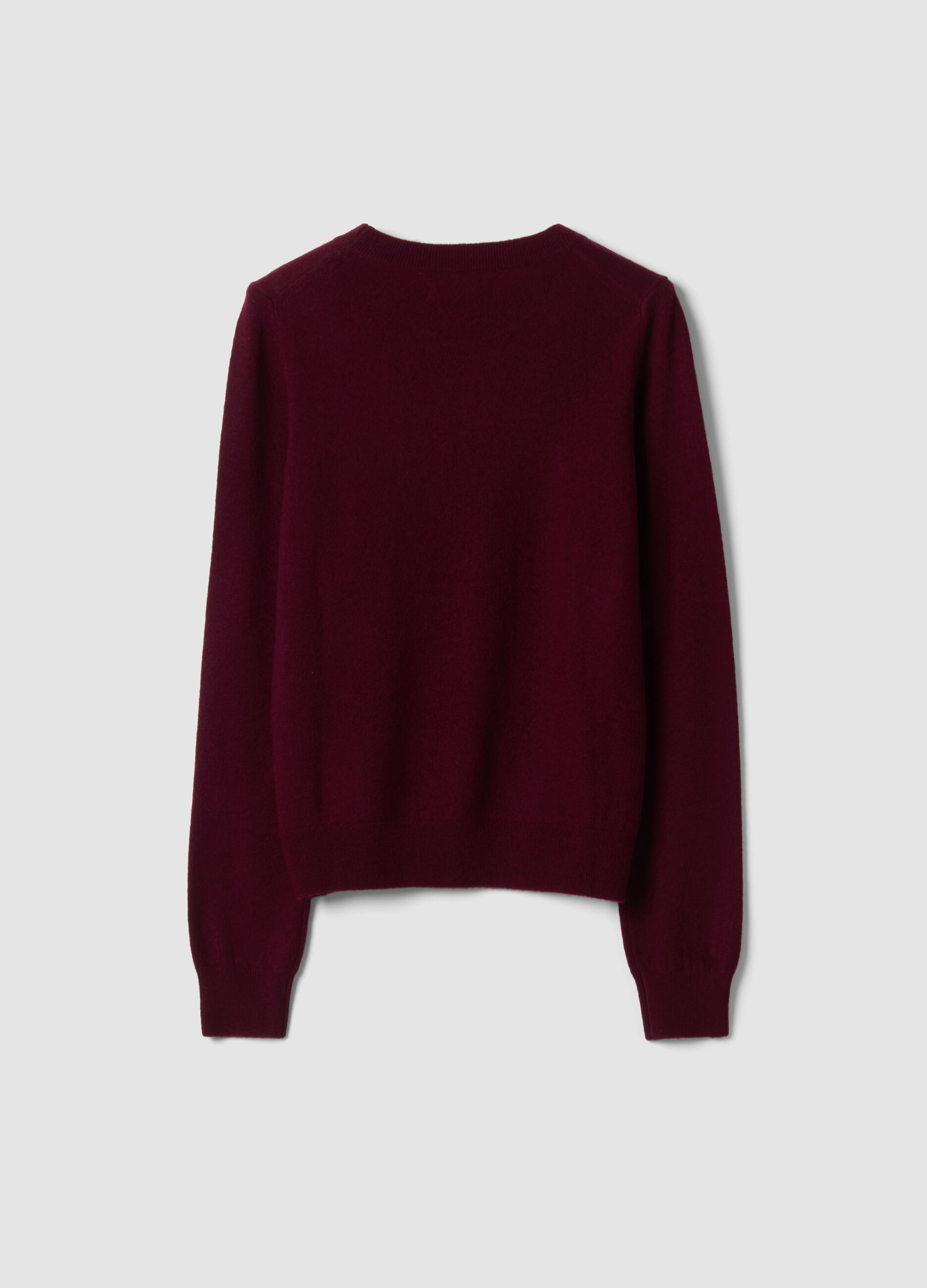 Maglia rossa in pura lana a girocollo