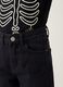 Jeans neri wide leg in misto cotone e viscosa per bambino_2