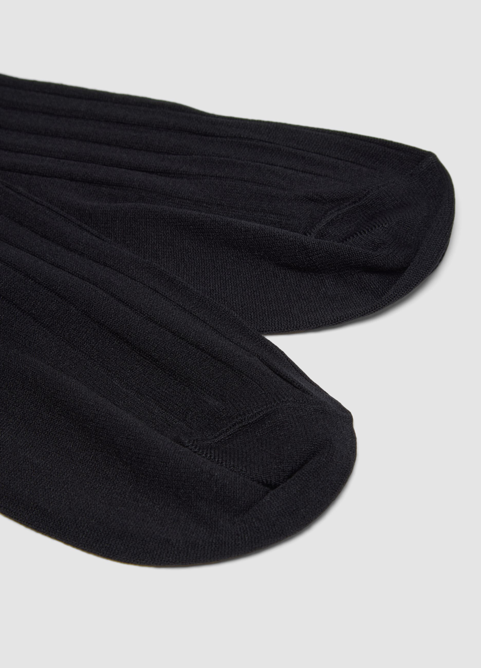 Two-pack of black long ribbed socks
