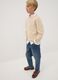 Blue stretch cotton jeans with elasticated waistband, comfort fit_0