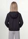 Black rain jacket with hood and zip for girls_1