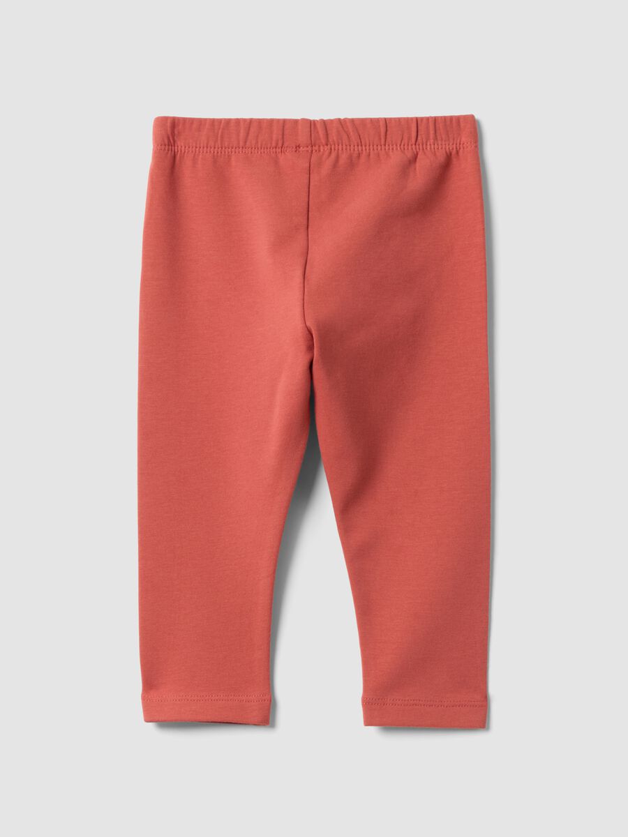 Red regular-fit leggings in stretchy organic cotton_1