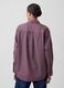 Burgundy red striped pure cotton shirt_2