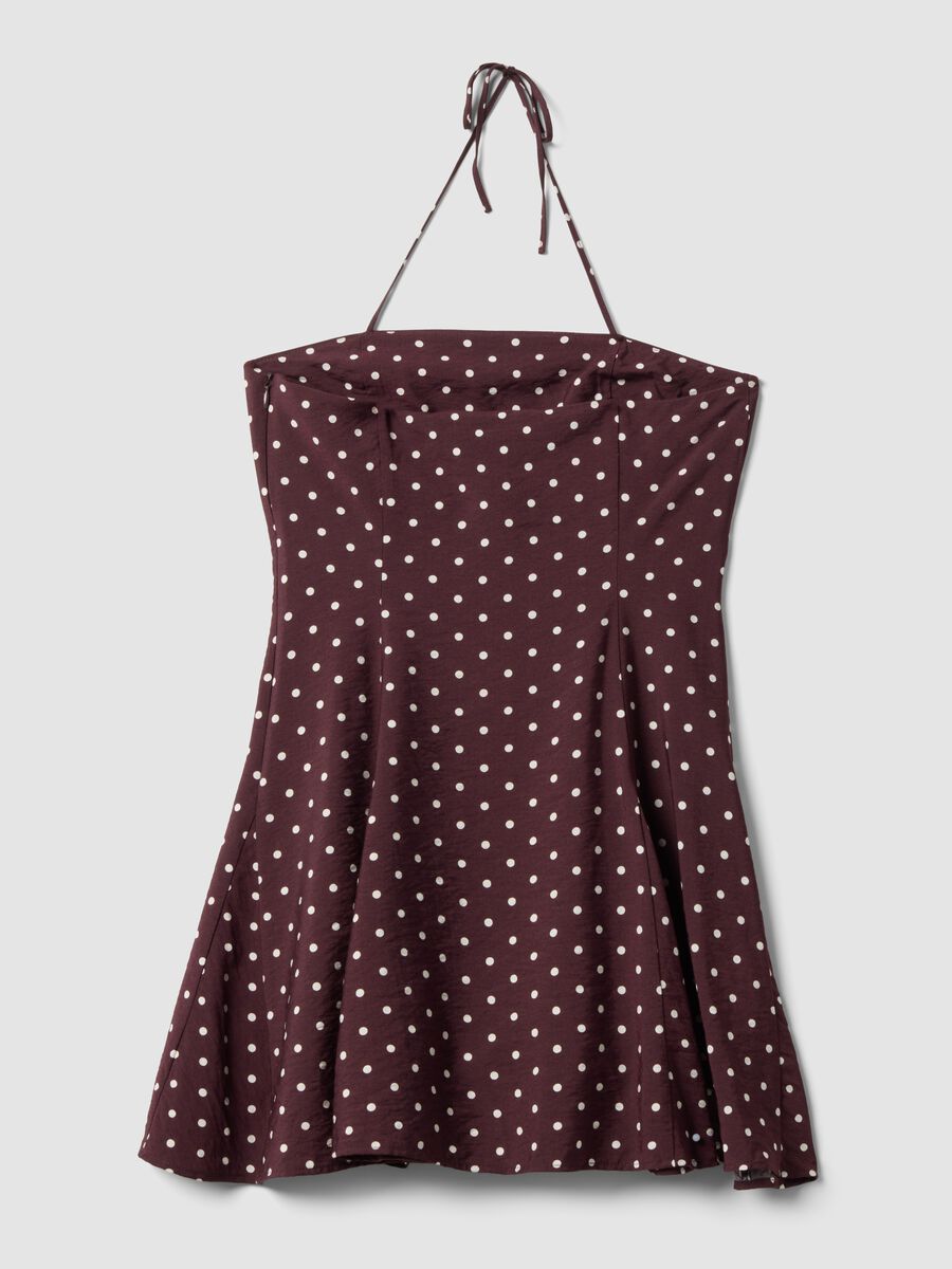 Brown polka-dot dress in viscose blend_5