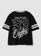T-shirt nera in puro cotone a tema Philadelphia Eagles relaxed fit_2