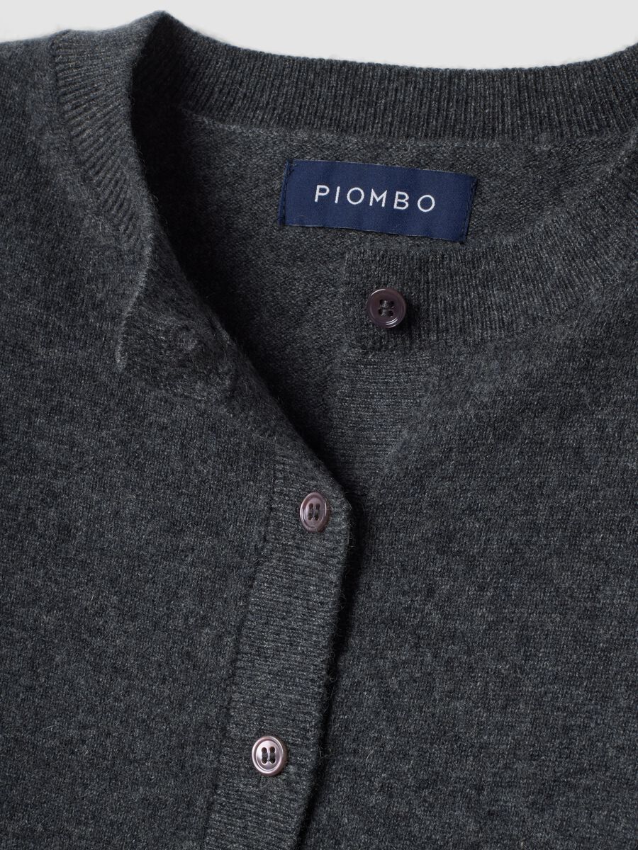 Grey pure cashmere crew-neck cardigan_1