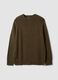 Maglione verde in misto cotone e lana girocollo_4