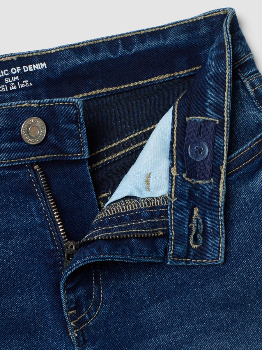 Boys' blue slim-fit stretch cotton jeans_5