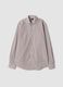 Brown striped easy-iron lyocell-blend poplin shirt_0