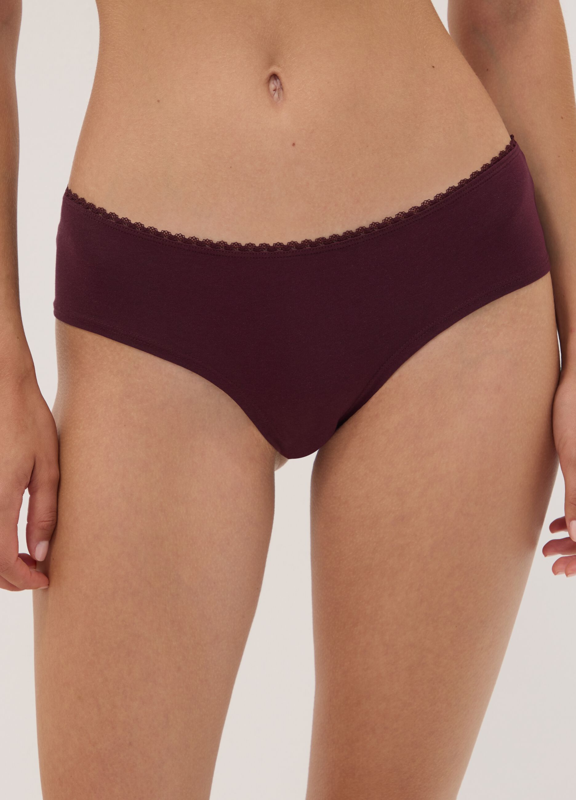 Tripack di slip hipster multicolor in cotone organico elasticizzato