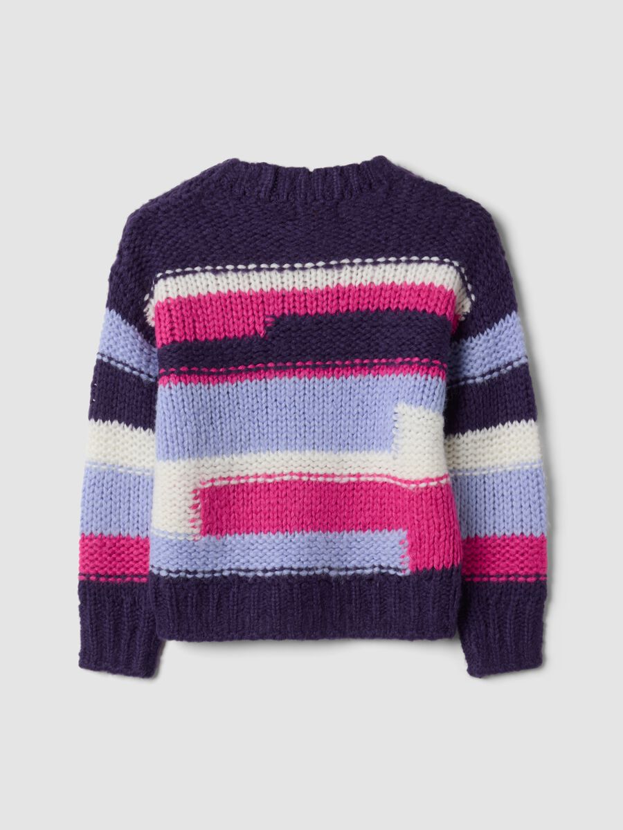 Purple striped crew-neck jumper, regular fit_2