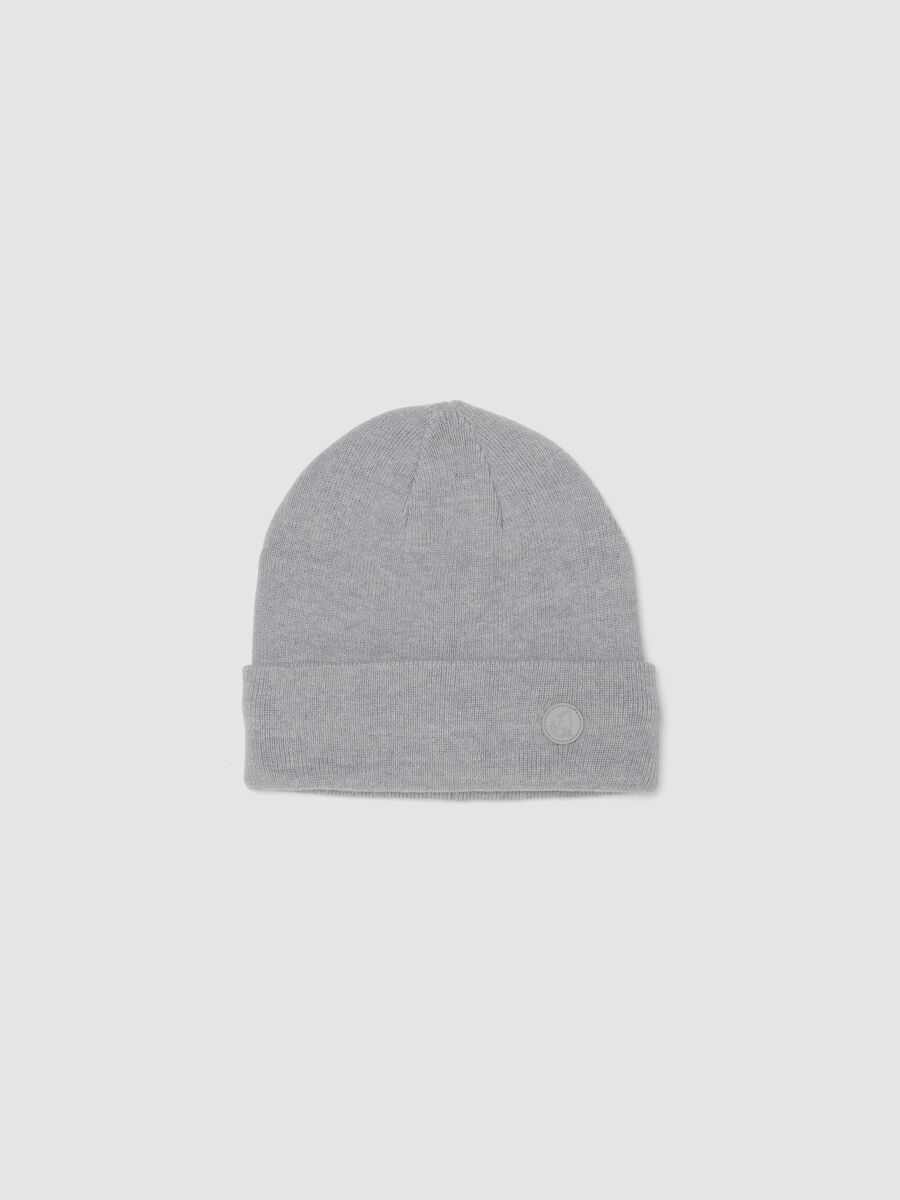 Grey cotton-blend jersey knit hat_0