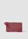 Pink clutch bag with floral embroidery and tassel_0