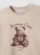 Beige cotton-blend crew-neck sweatshirt with teddy print_6