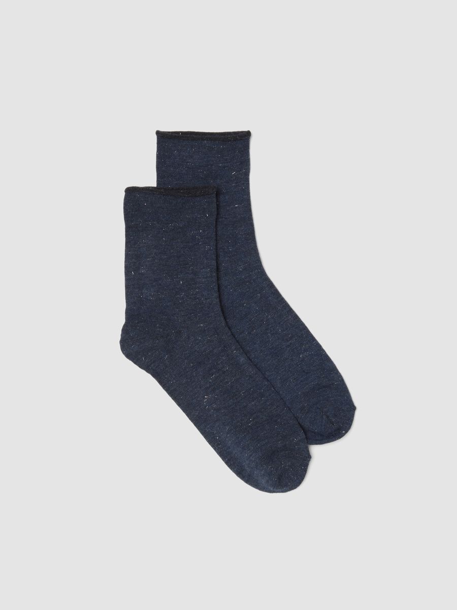 Blue marl stretch-viscose socks_0