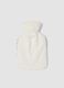 White teddy-effect hot water bottle with embroidered detail_1