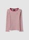 Girls&rsquo; multicolour striped stretch-cotton T-shirt with embroidery_1