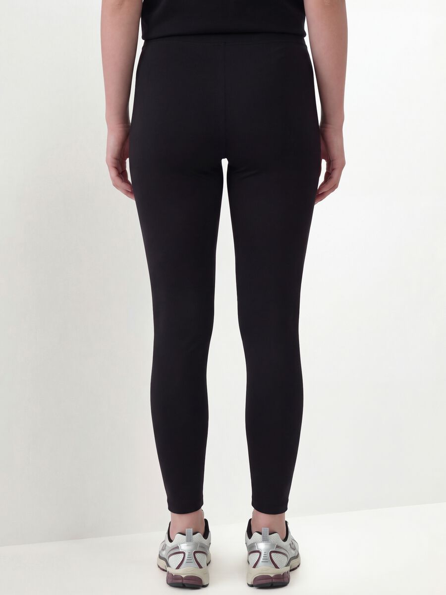 Black skinny-fit stretch cotton leggings_3