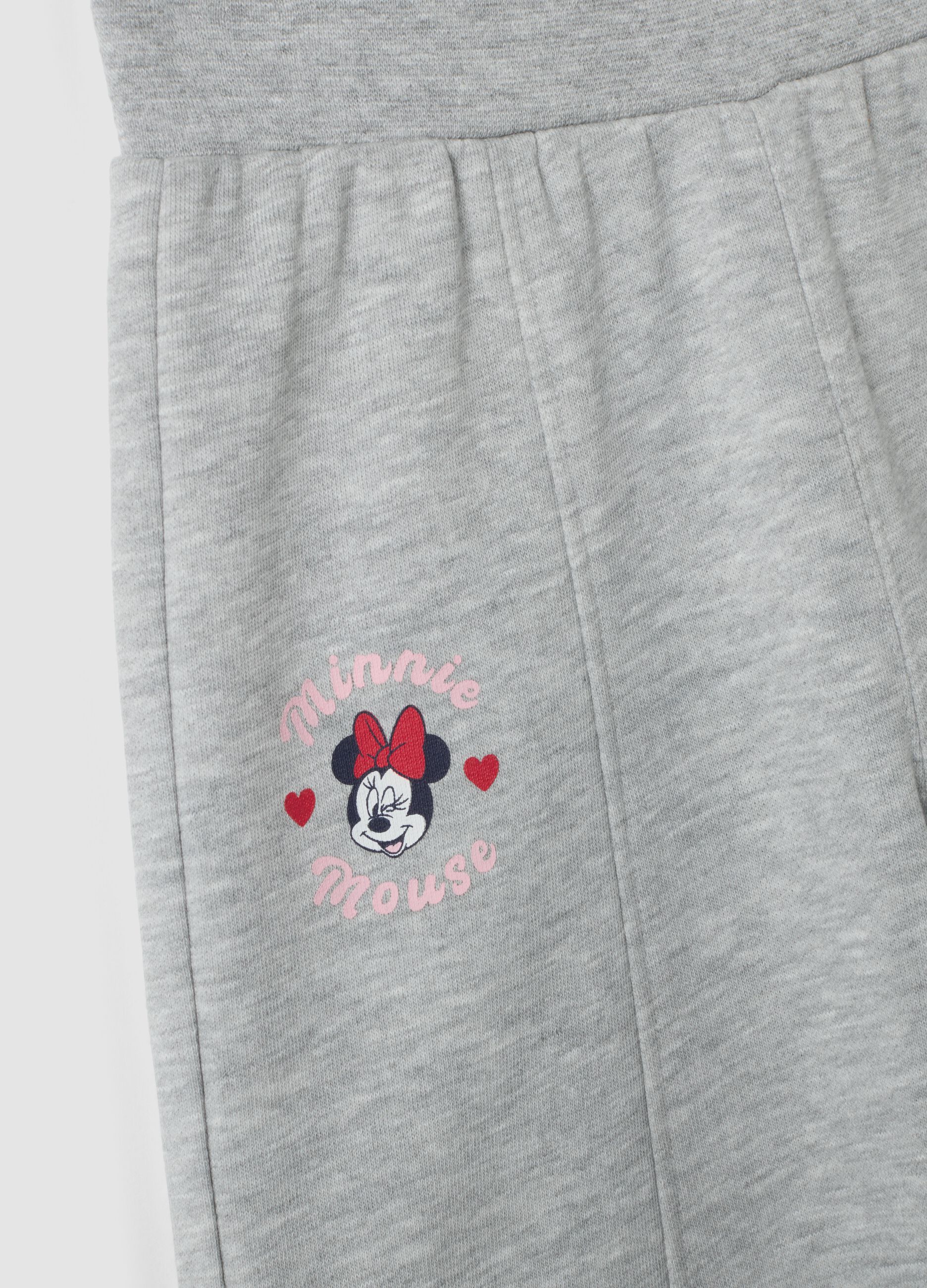 Grey cotton-blend tracksuit with Minnie print