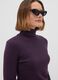 Maglia viola in misto viscosa a costine con girocollo_0