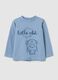 Baby t-shirt in pure blue cotton regular fit with print_0