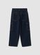Blue pure cotton cargo jeans_1