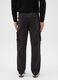 Black Stretch Cotton Slim Fit Cargo Trousers_2