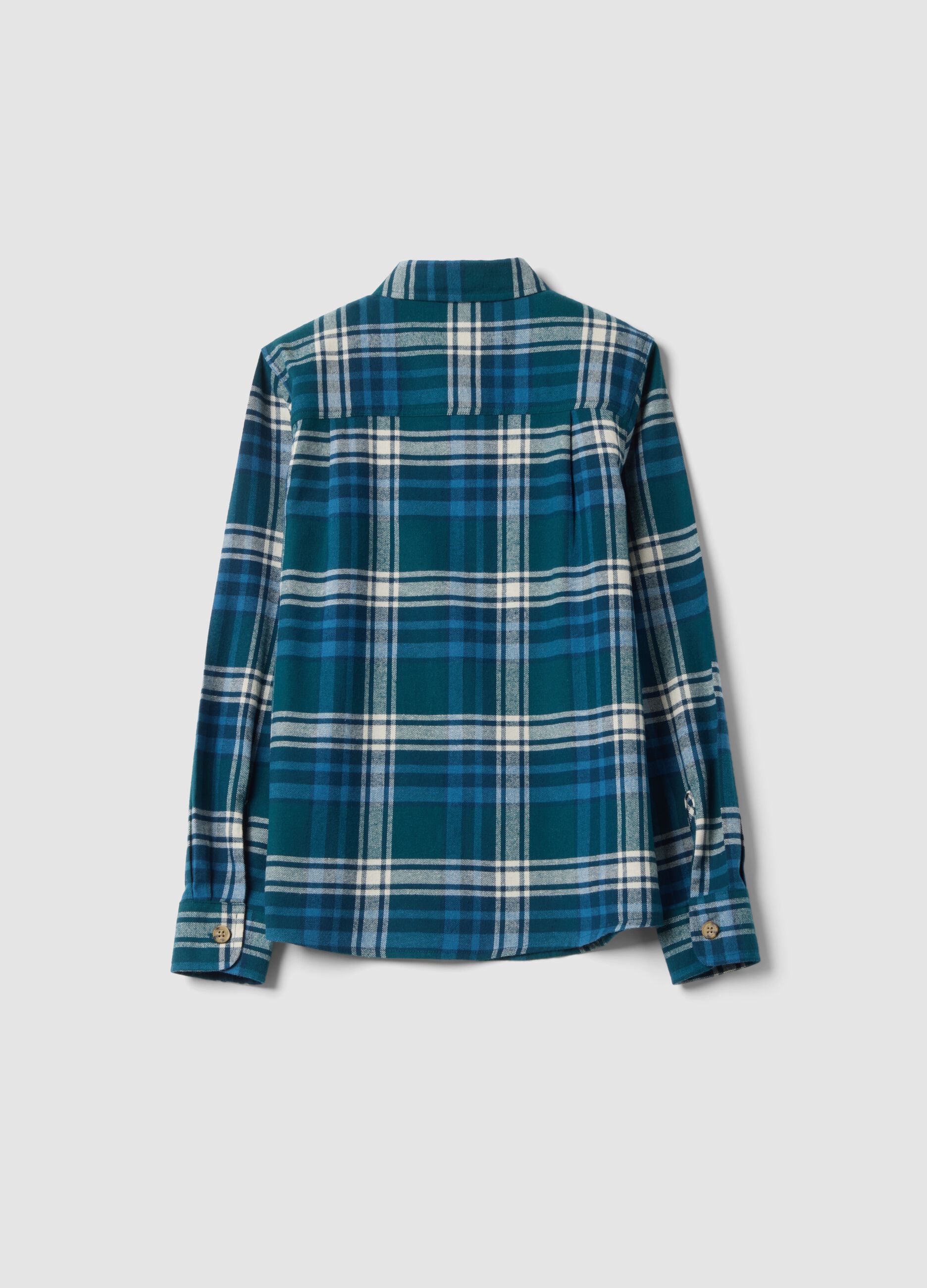 Blue checked pure cotton shirt