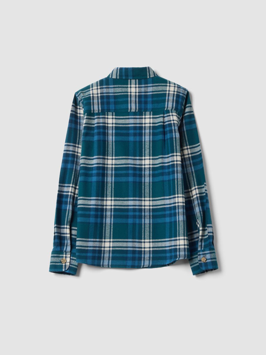 Blue checked pure cotton shirt_2
