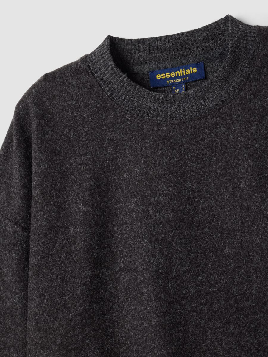 Grey viscose-blend crew-neck jumper, regular fit_1