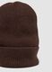 Brown ribbed pure cashmere beanie_2