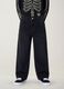 Jeans neri wide leg in misto cotone e viscosa per bambino_1