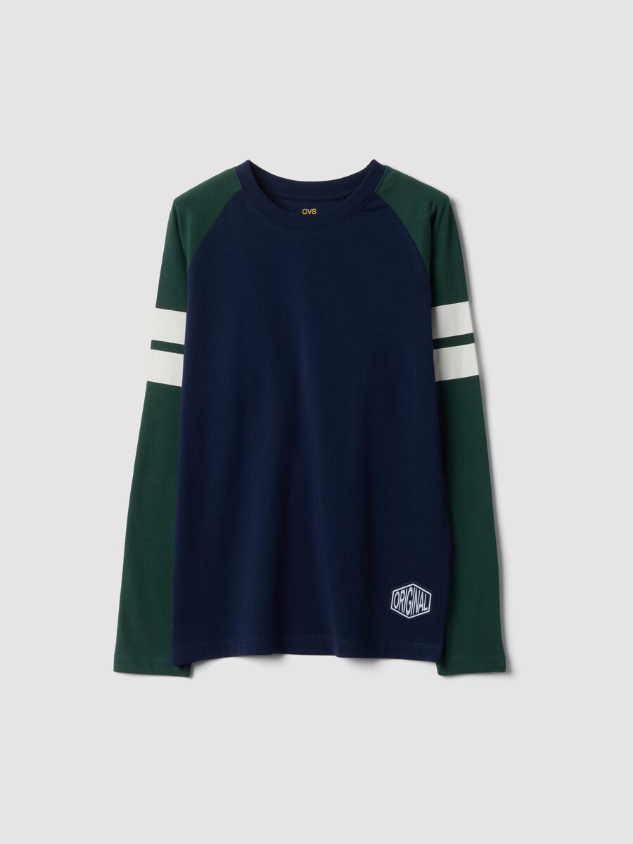 Blue organic cotton crew-neck T-shirt_3
