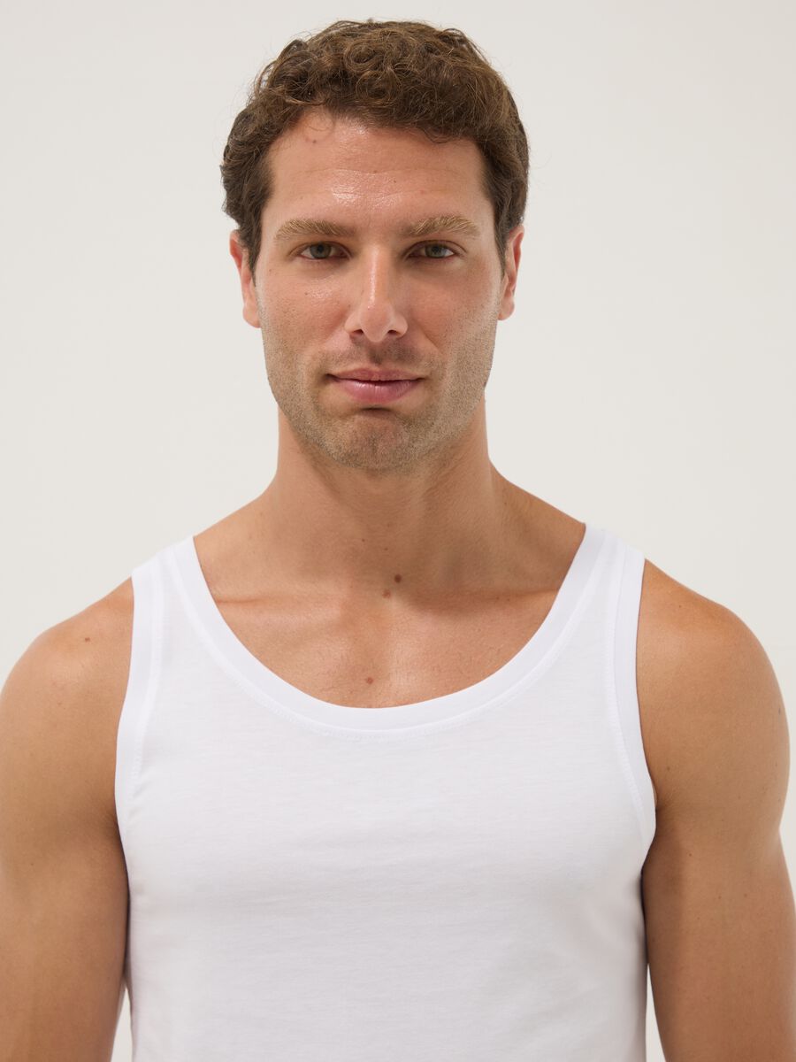 White Supima cotton vest top, regular fit_1