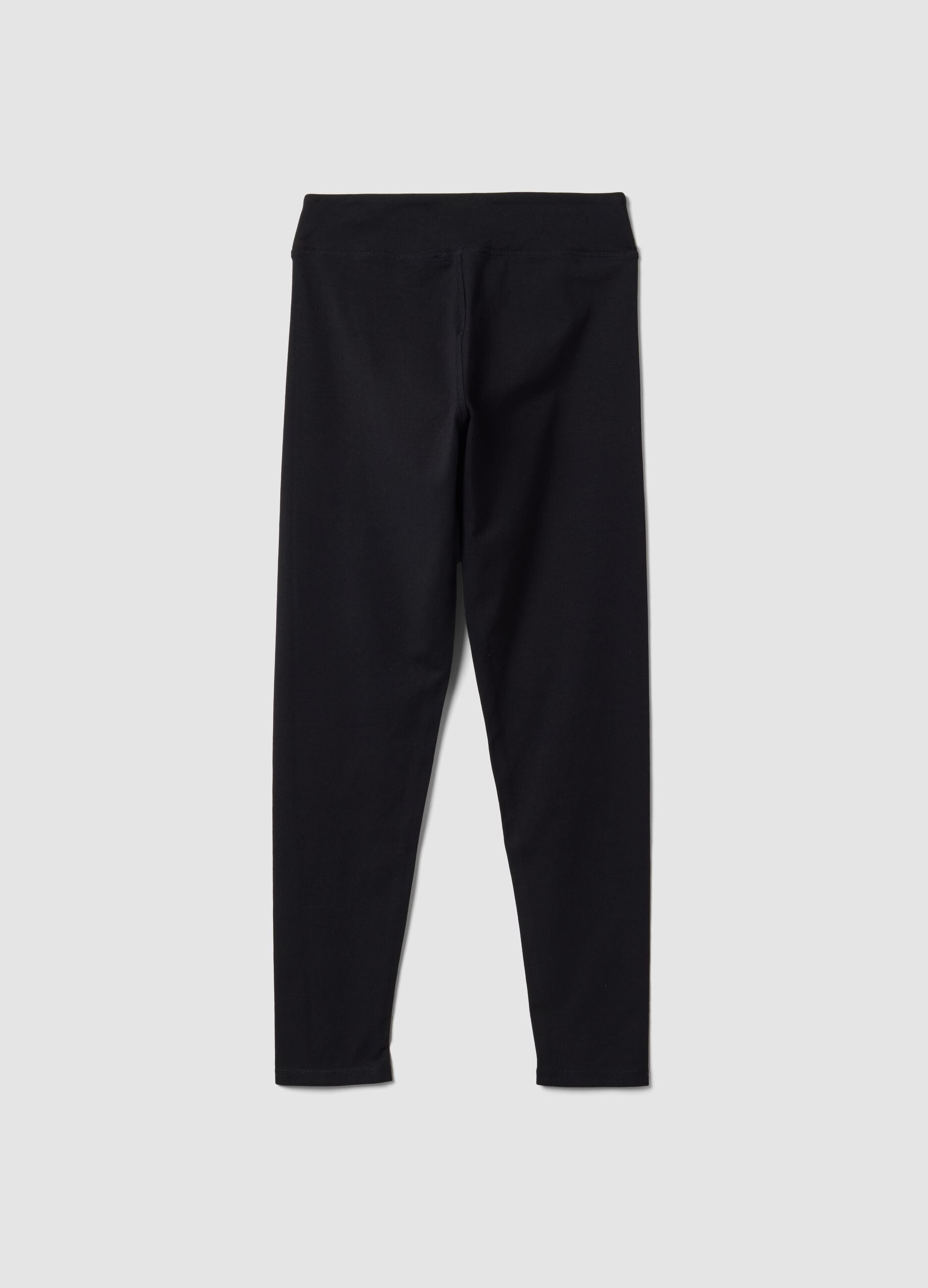 Black stretch cotton slim-fit leggings