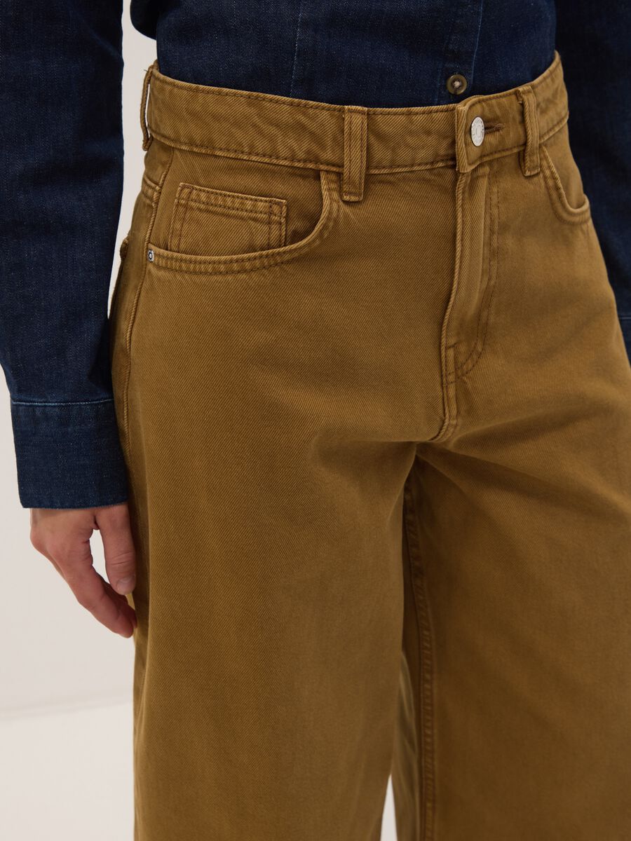 Brown pure cotton barrel-fit jeans_3