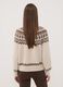 Maglione beige jacquard con Collo rialzato_3